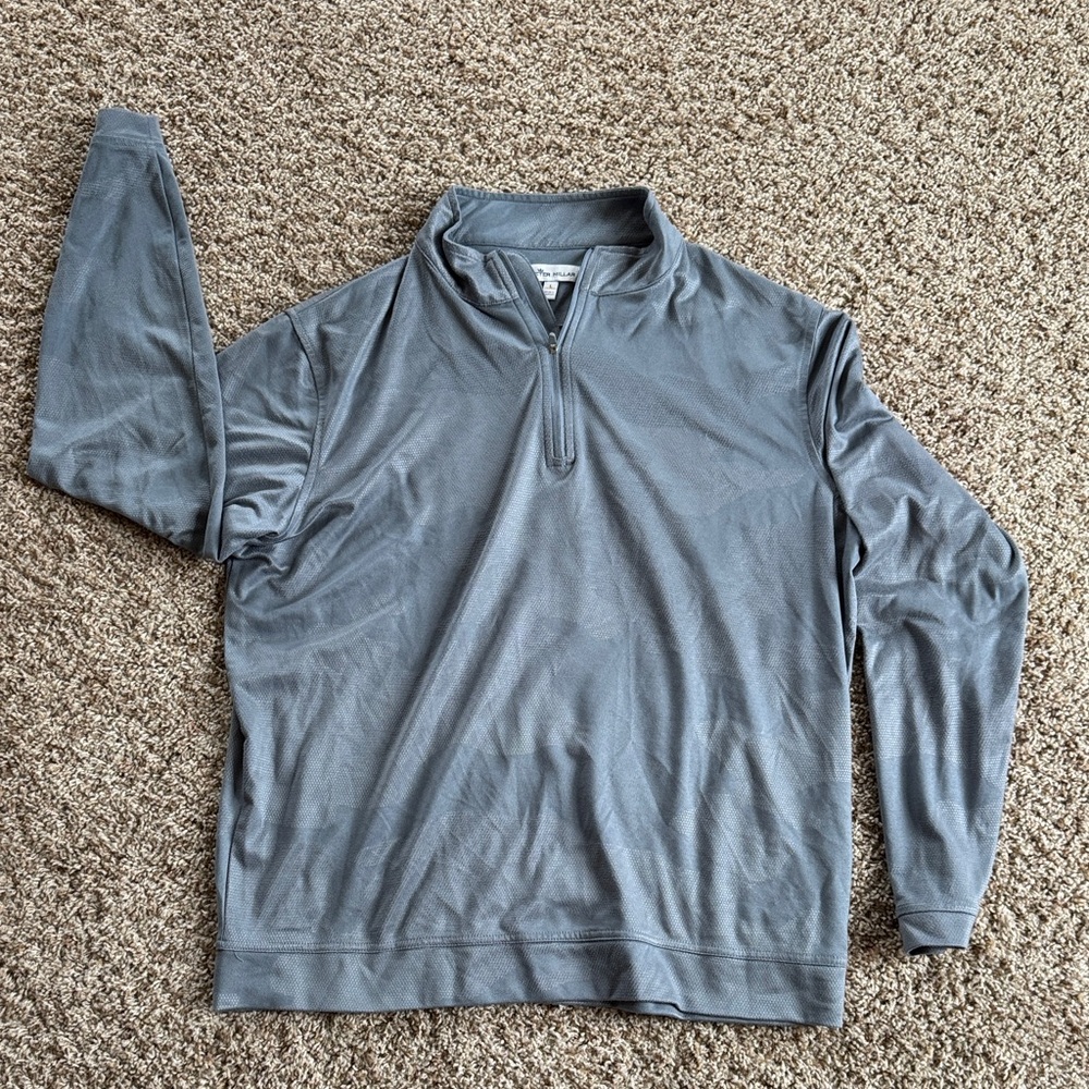 Peter Millar Steel Blue Quarter-Zip Golf Pullover